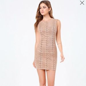 Bebe Faux Suede Lace Up Dress